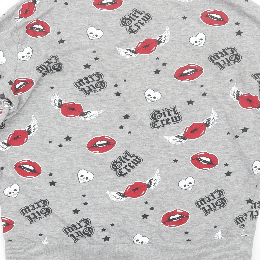 H&M Womens Grey   Pullover Sweatshirt Size S