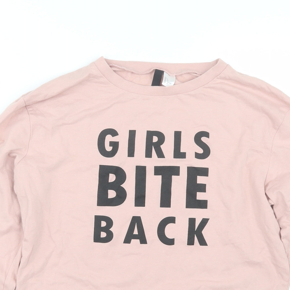 H&M Womens Pink   Pullover Sweatshirt Size S