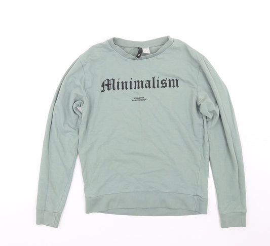 H&M Womens Green   Pullover Sweatshirt Size S