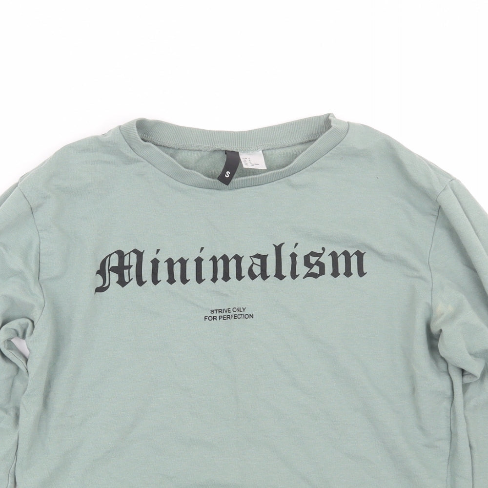 H&M Womens Green   Pullover Sweatshirt Size S