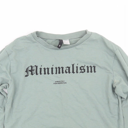 H&M Womens Green   Pullover Sweatshirt Size S