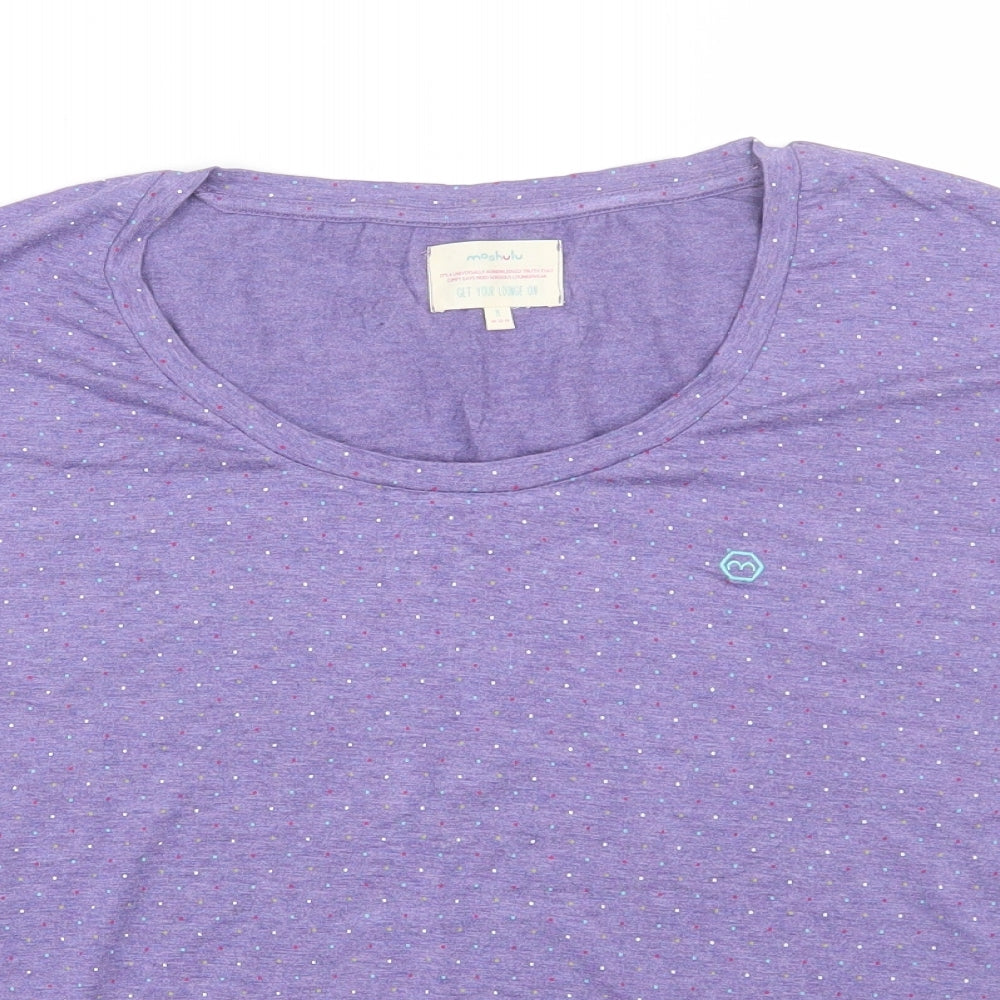 Moshulu Womens Purple Polka Dot  Top Pyjama Top Size 12