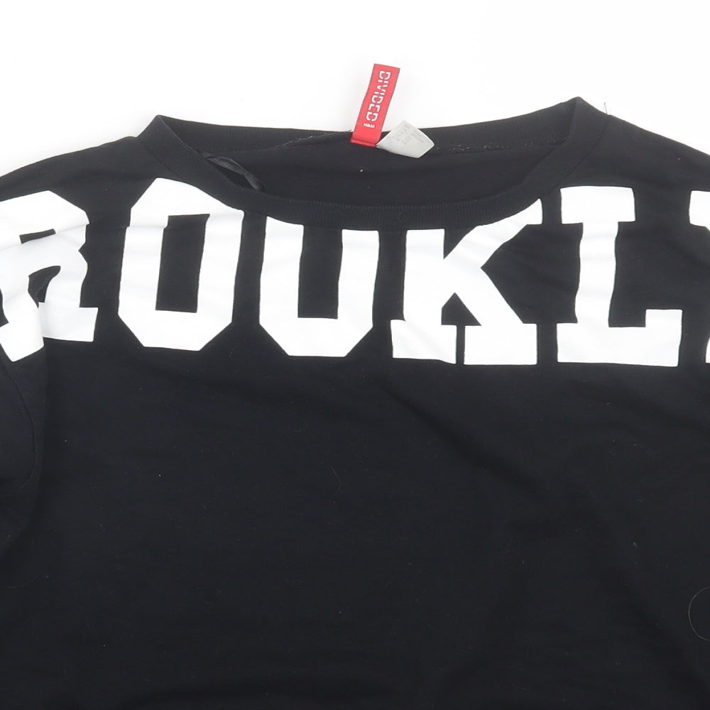 H&M Womens Black   Pullover Sweatshirt Size XS