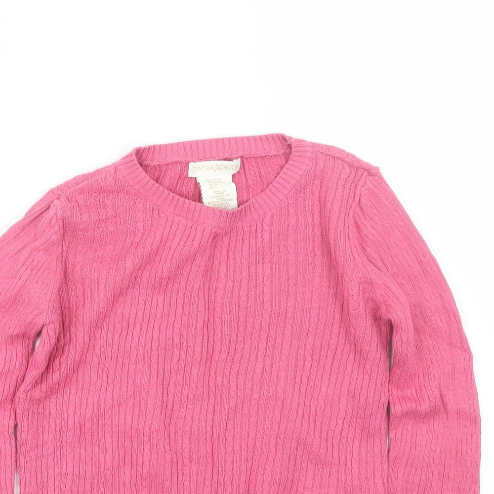 Cynthia Rowley Girls Pink   Pullover Jumper Size 5-6 Years