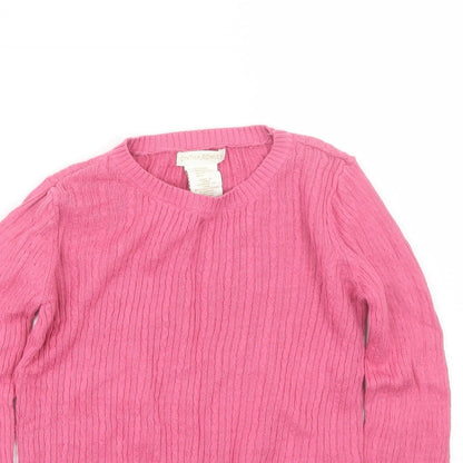 Cynthia Rowley Girls Pink   Pullover Jumper Size 5-6 Years