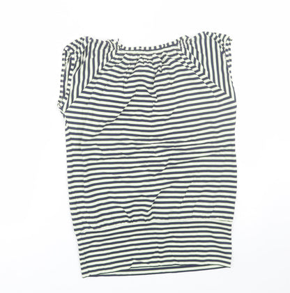 M&S Womens Blue Striped  Basic T-Shirt Size 8