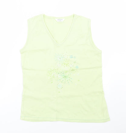 Womens UK Size M Editions Green Basic Tank