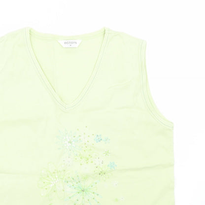 Womens UK Size M Editions Green Basic Tank