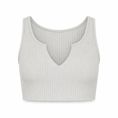 Womens UK Size 6 PRETTYLITTLETHING Grey Cropped Tank