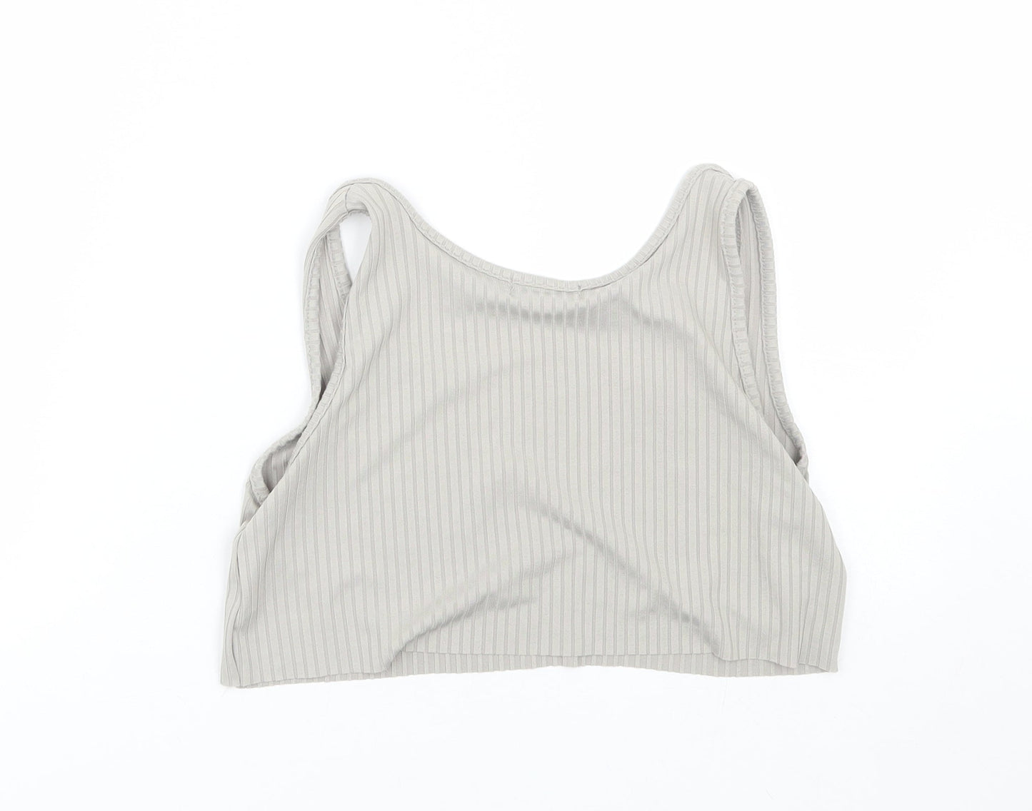 Womens UK Size 6 PRETTYLITTLETHING Grey Cropped Tank