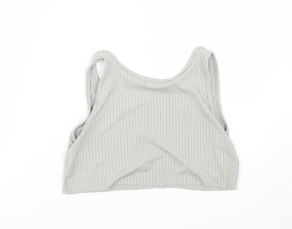 Womens UK Size 6 PRETTYLITTLETHING Grey Cropped Tank
