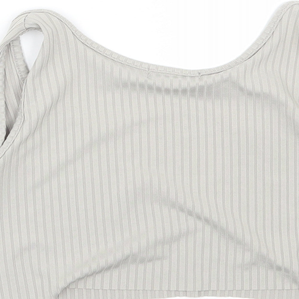 Womens UK Size 6 PRETTYLITTLETHING Grey Cropped Tank