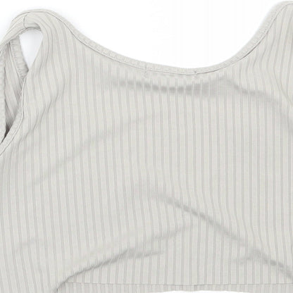 Womens UK Size 6 PRETTYLITTLETHING Grey Cropped Tank