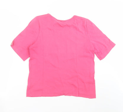 Womens UK Size S Adini Pink Basic T-Shirt