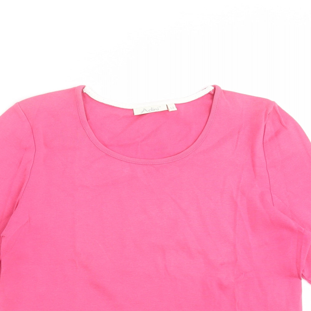 Womens UK Size S Adini Pink Basic T-Shirt