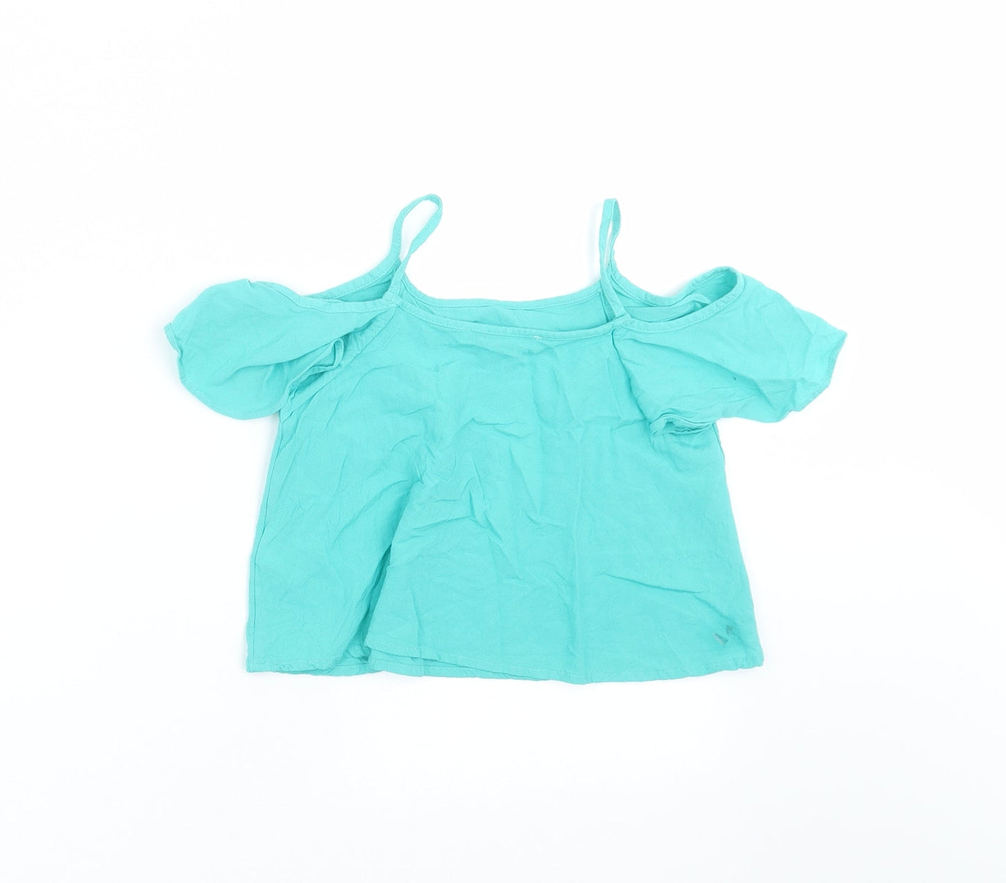 Marks and Spencer Girls Green   Camisole Blouse Size 3-4 Years  - cold shoulder