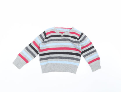 George Baby Multicoloured Striped Knit Pullover Jumper Size 9-12 Months