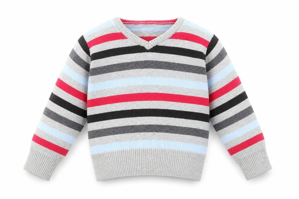 Front view of George Baby Multicoloured Striped Knit jumper, size 9-12, Months