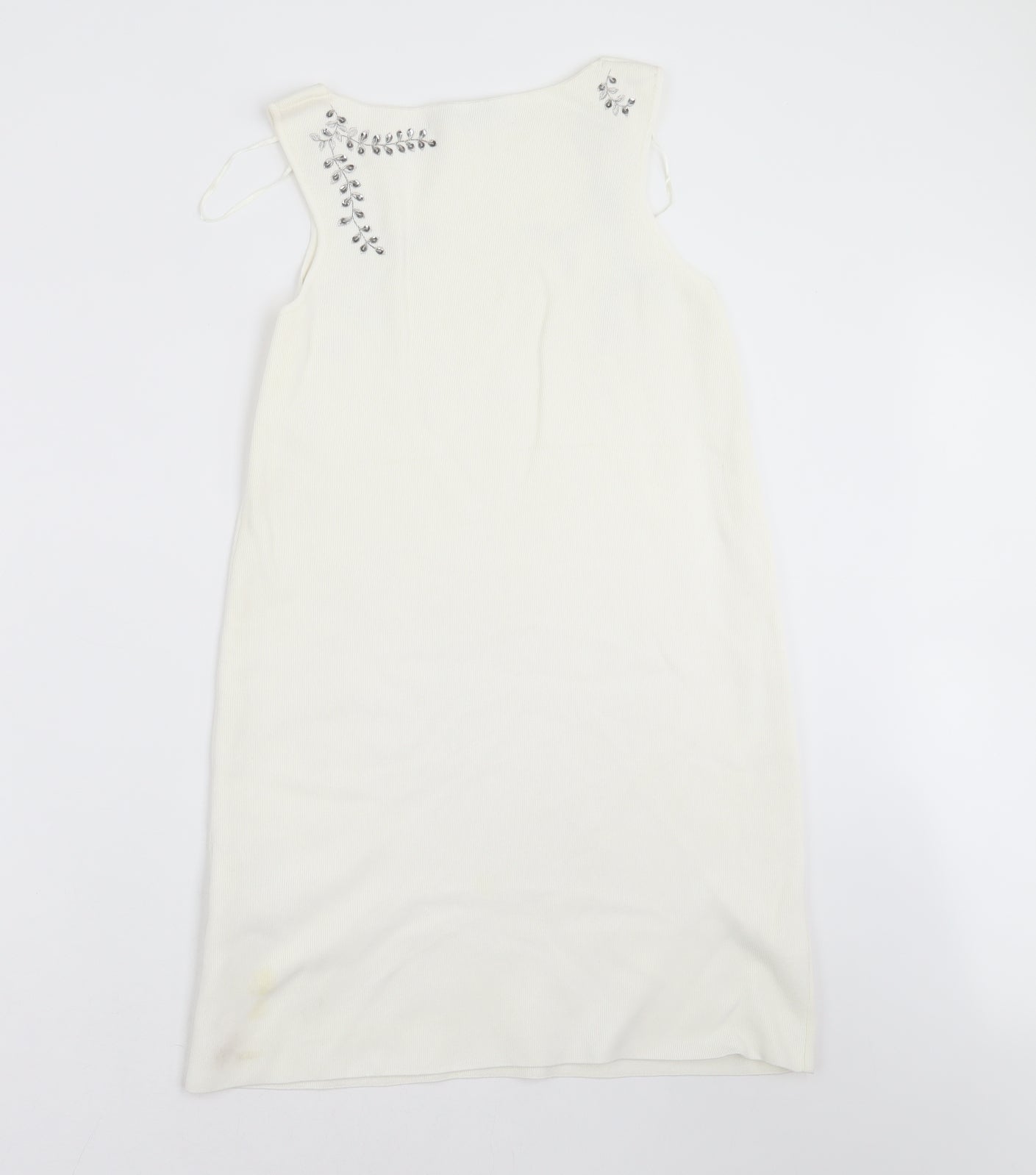 Zara Knit Womens Ivory Floral  Shift  Size S