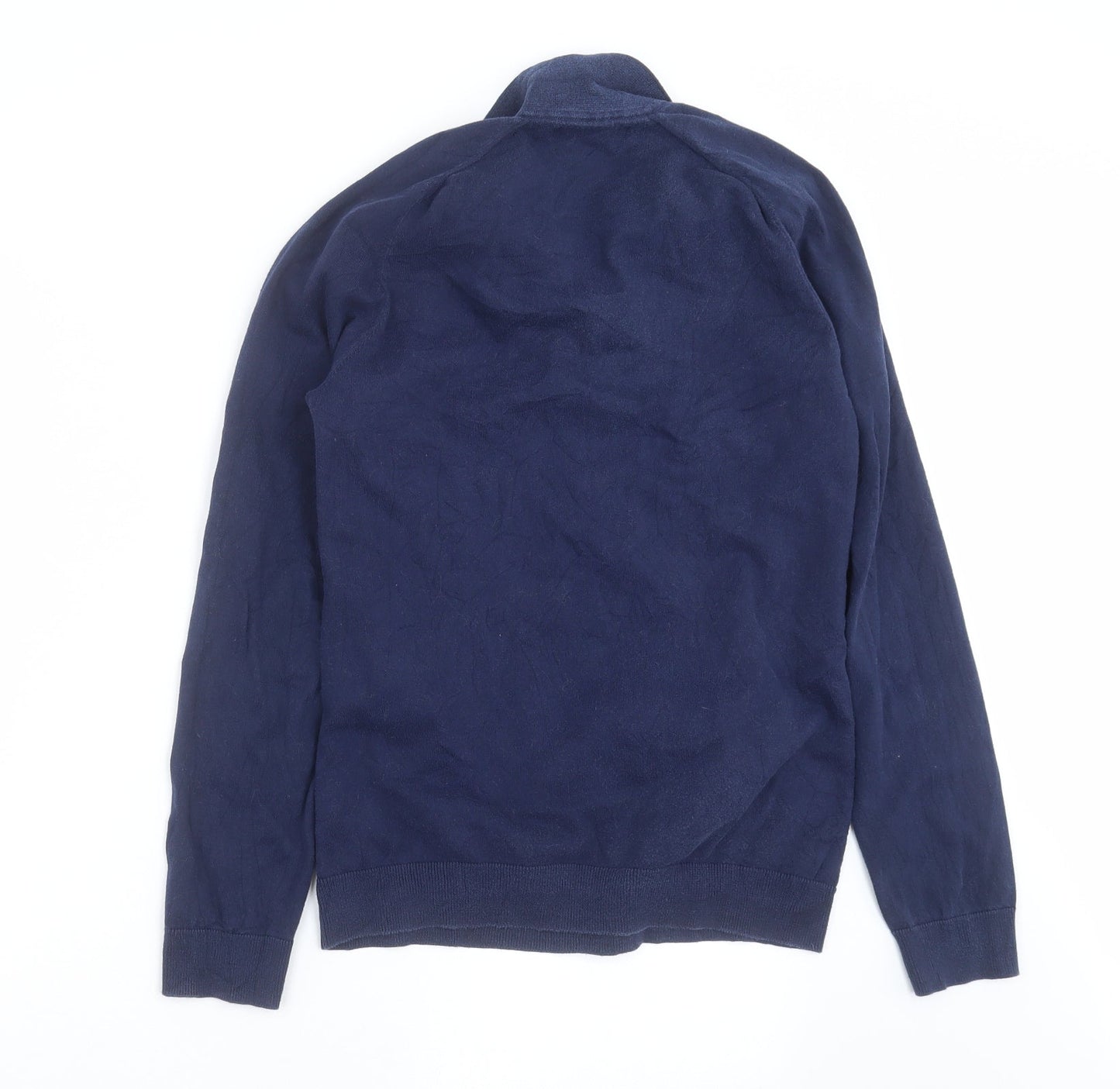 Marks and Spencer Mens Blue Striped Knit Pullover Jumper Size S