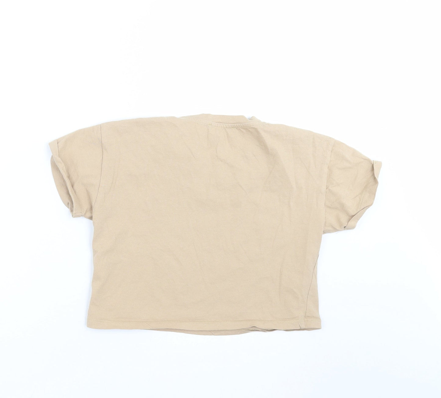 New Look Girls Beige   Cropped T-Shirt Size 9 Years  - hearts
