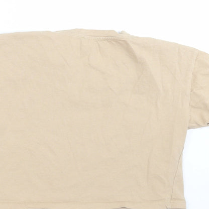 New Look Girls Beige   Cropped T-Shirt Size 9 Years  - hearts