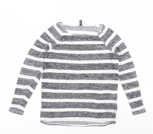Divided by H&M Womens Blue Striped Knit Pullover Jumper Size XS