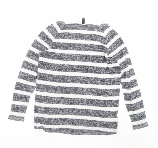 Divided by H&M Womens Blue Striped Knit Pullover Jumper Size XS