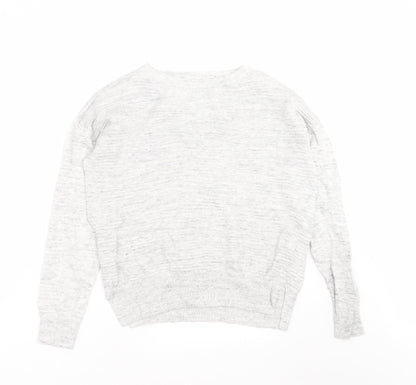 NEXT Womens Grey Striped Knit Pullover Jumper Size 12