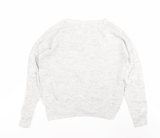 NEXT Womens Grey Striped Knit Pullover Jumper Size 12