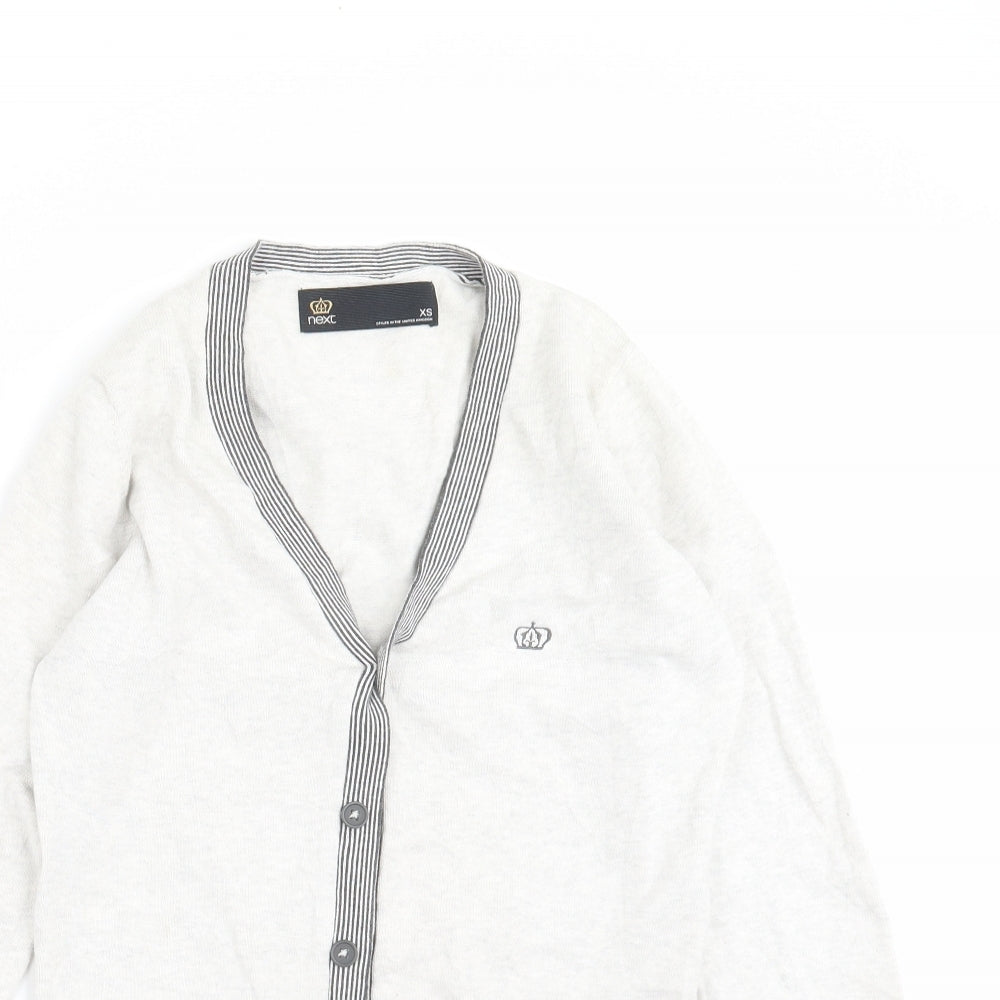 NEXT Mens Grey  Knit Cardigan Jumper Size XS