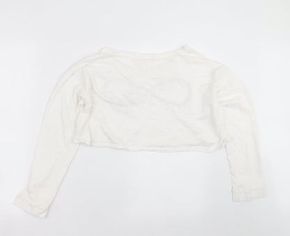 Rock & Rose Womens White   Cropped T-Shirt Size L  - love