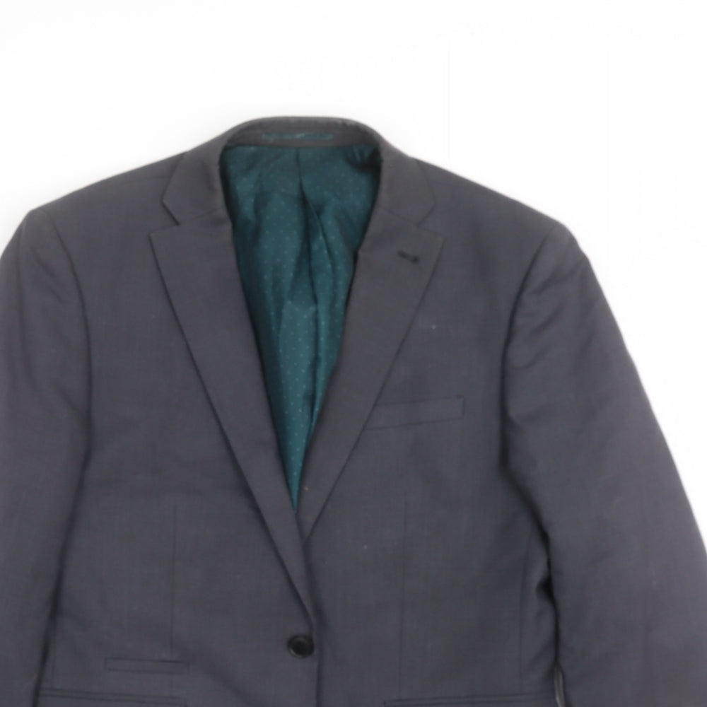 NEXT Mens Grey Striped  Jacket Suit Jacket Size 38  - Tailored fit