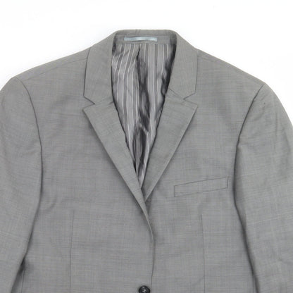 Close-up detail of Urbane men’s grey jacket suit jacket, size 40