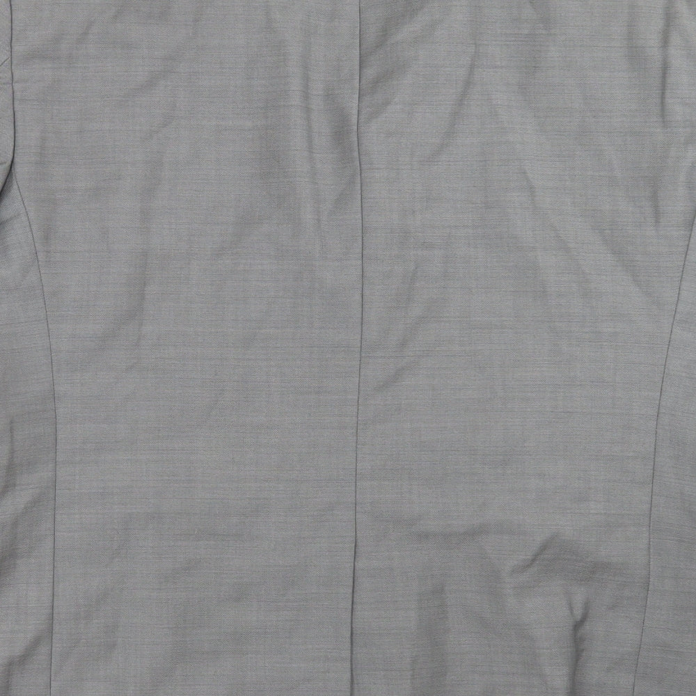 Brand and care label for Urbane men’s grey jacket suit jacket, size 40