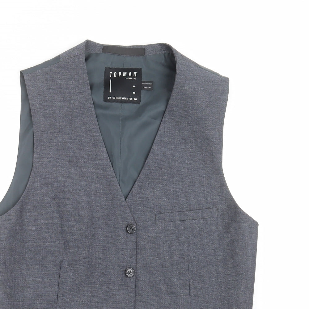 Mens UK Size 40 Topman Regular Blue Suit Jacket