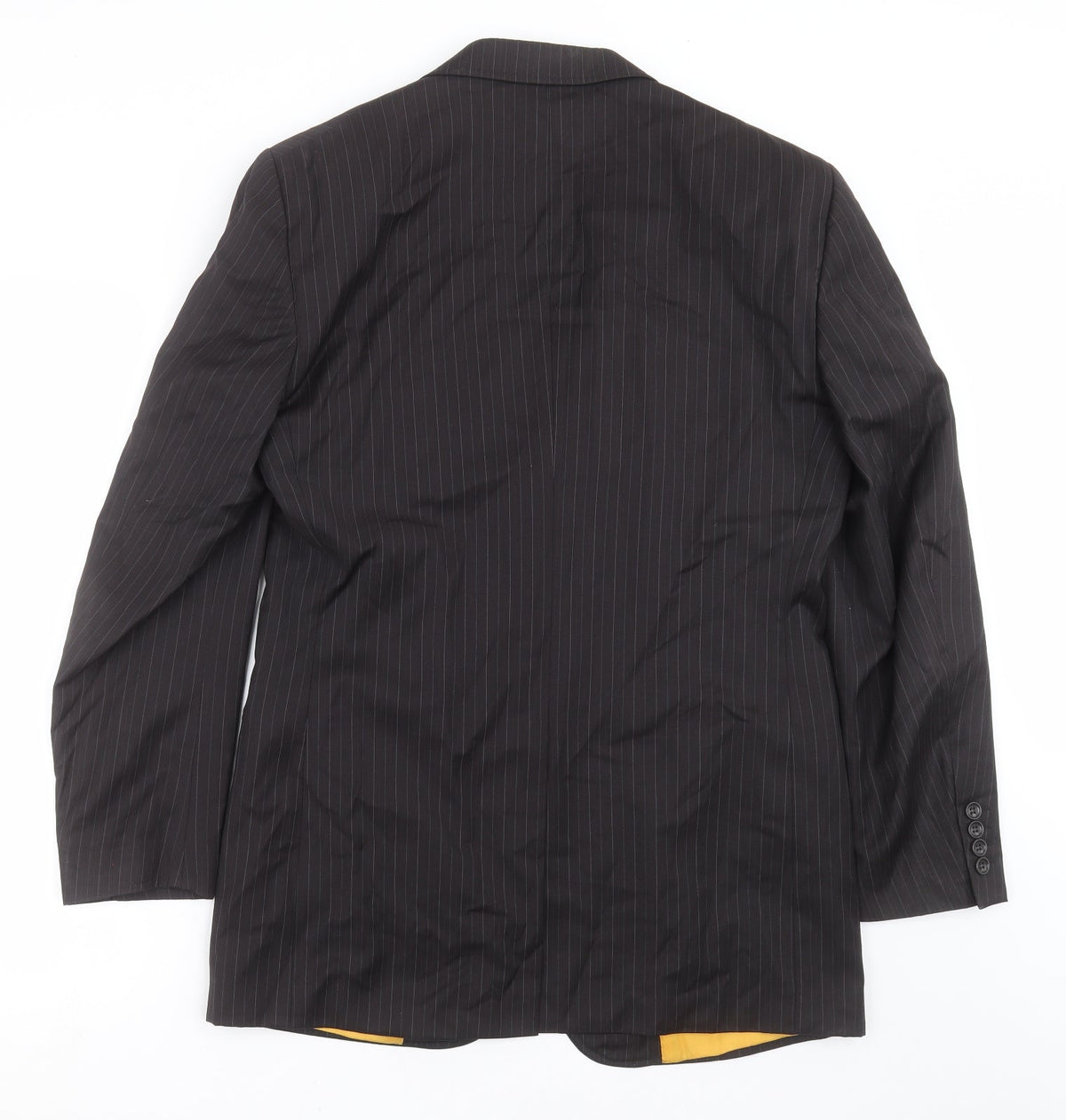 Back view of The duffer men’s black striped jacket suit jacket, size 40