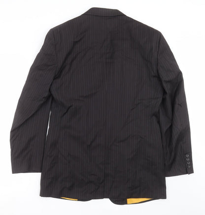 Back view of The duffer men’s black striped jacket suit jacket, size 40