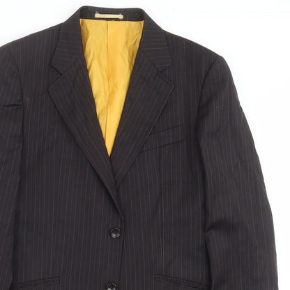 Close-up detail of The duffer men’s black striped jacket suit jacket, size 40