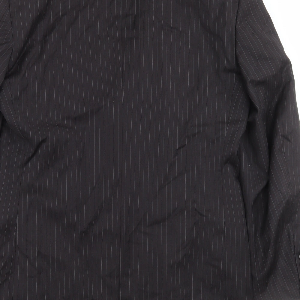Brand and care label for The duffer men’s black striped jacket suit jacket, size 40