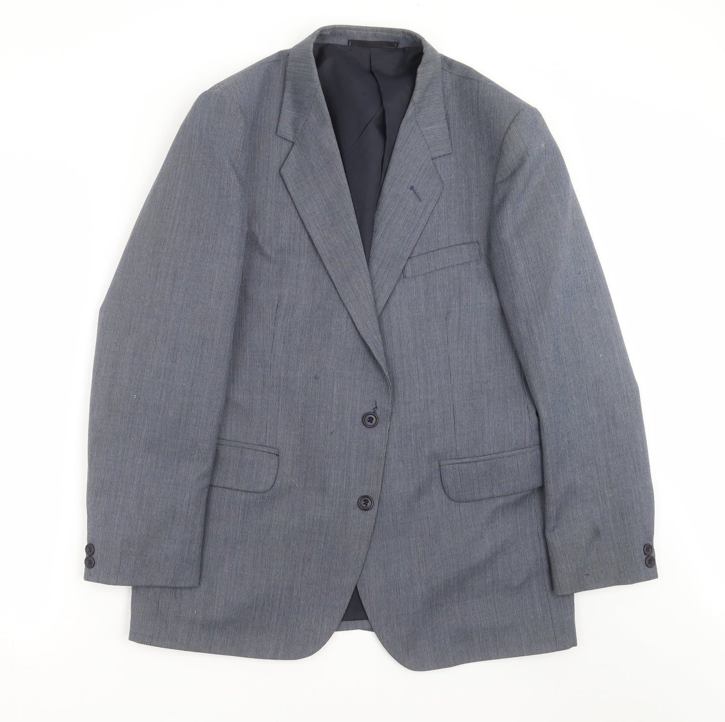 the touch of luxury Mens Blue Striped  Jacket Suit Jacket Size 40