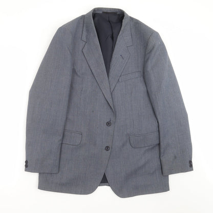 the touch of luxury Mens Blue Striped  Jacket Suit Jacket Size 40