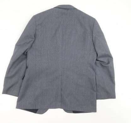 the touch of luxury Mens Blue Striped  Jacket Suit Jacket Size 40