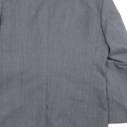 the touch of luxury Mens Blue Striped  Jacket Suit Jacket Size 40