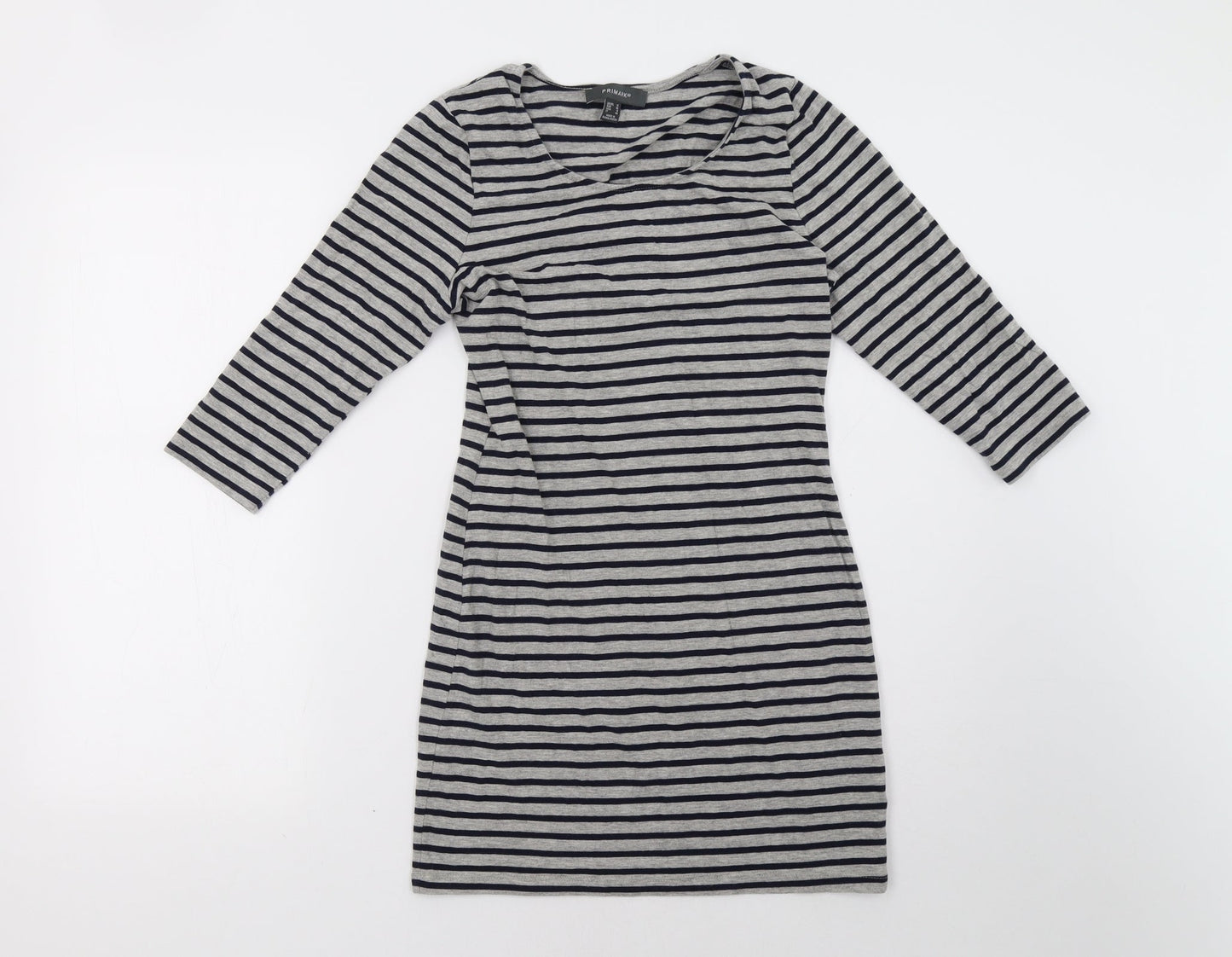 Primark Womens Grey Striped  A-Line  Size 12