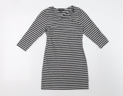 Primark Womens Grey Striped  A-Line  Size 12