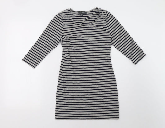 Primark Womens Grey Striped  A-Line  Size 12