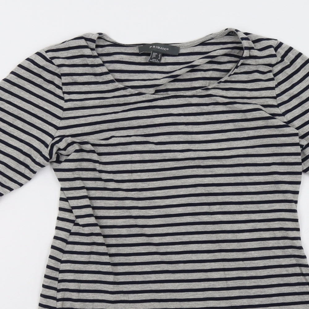 Primark Womens Grey Striped  A-Line  Size 12