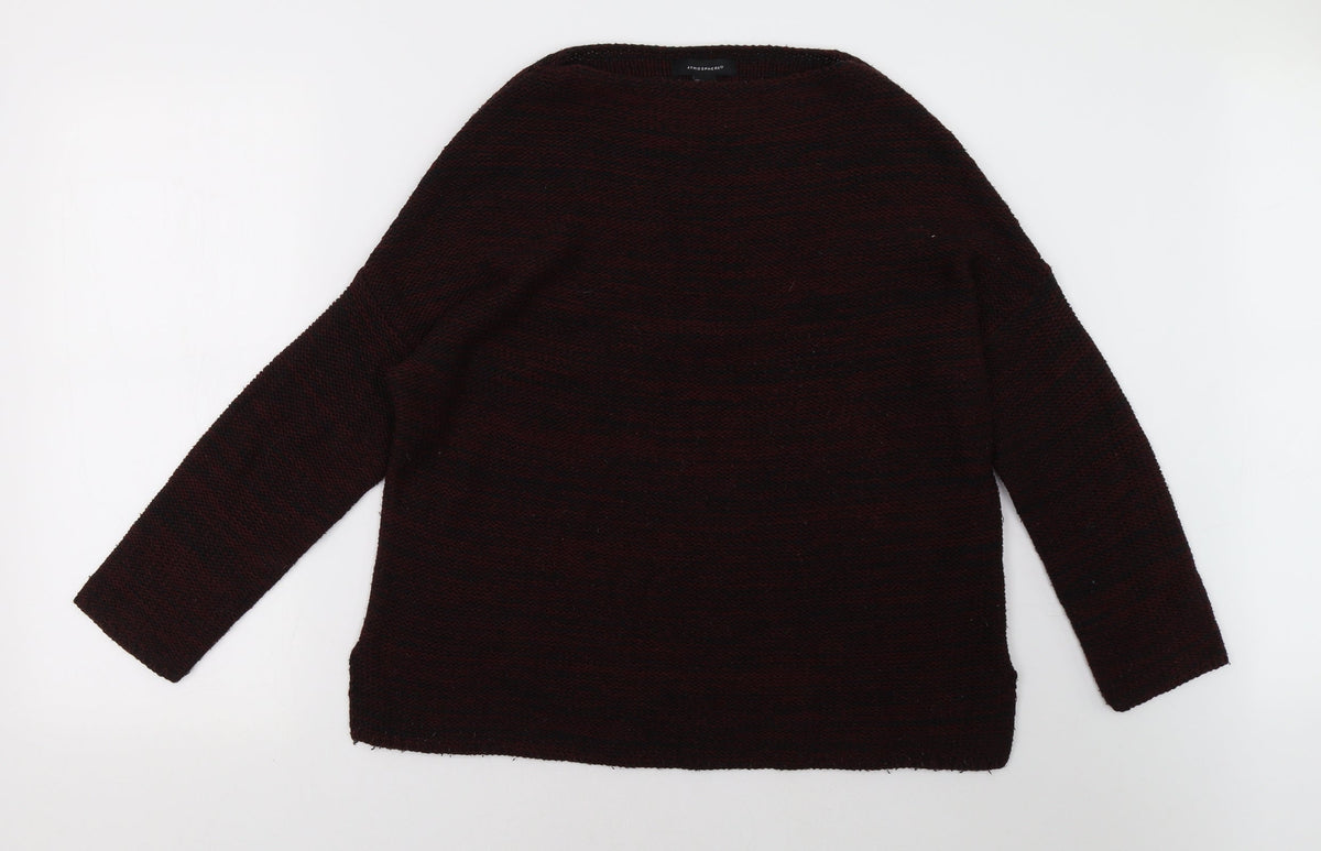 Front view of Primark women’s red pullover sweatshirt, size UK 12