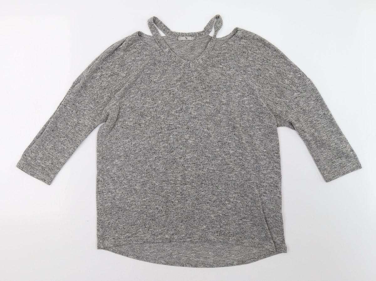 Additional front view of TU women’s grey pullover sweatshirt, size UK 14